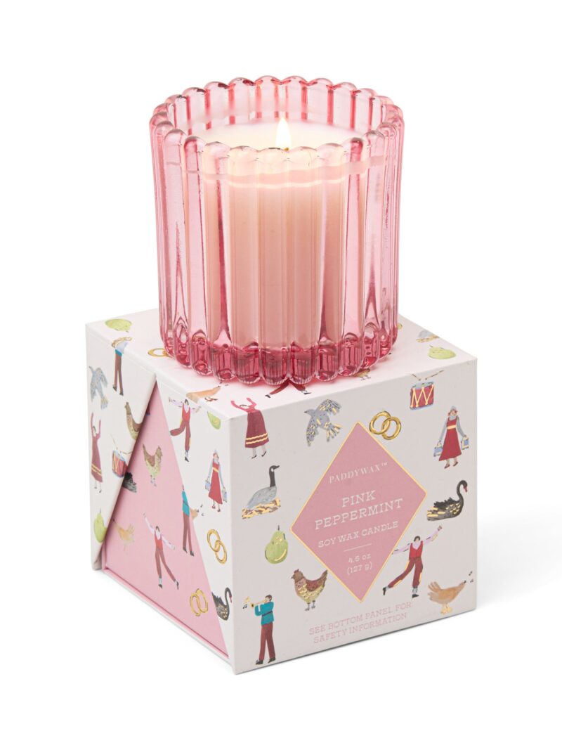 Pink Peppermint 4.5-oz Soy Wax Holiday Candle, Gift Boxed